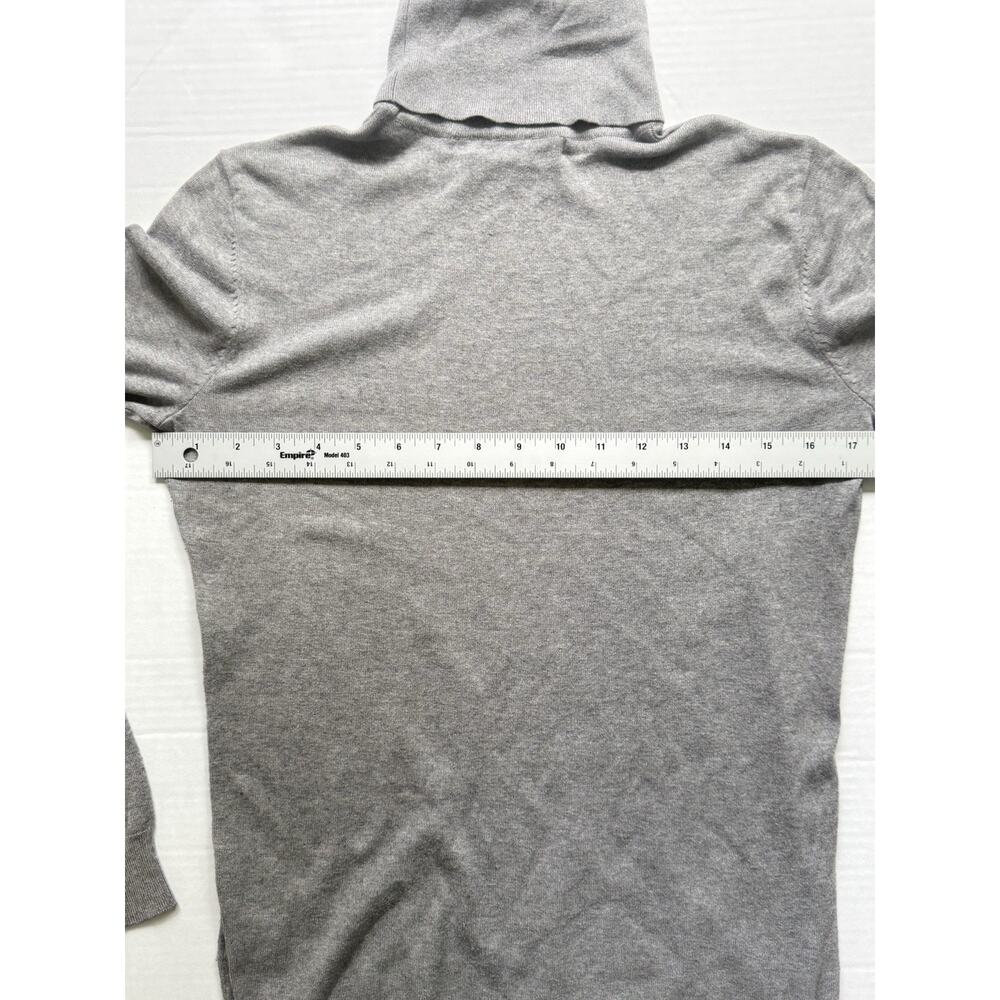 Lauren Ralph Lauren Gray Silk Blend Turtleneck Sweater M Preppy Quiet Luxury - Picture 6 of 11